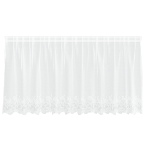 Cortina de Encaje con cortinas Floral Blanco 300 x 100 cm Poliéster H