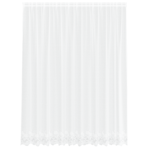 Cortina de Encaje con cortinas Floral Blanco 300 x 245 cm Poliéster H