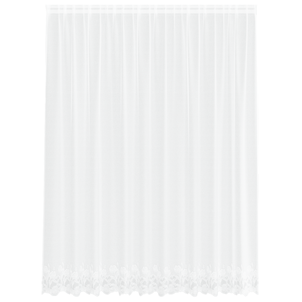 Cortina de Encaje con cortinas Floral Blanco 300 x 245 cm Poliéster M 2