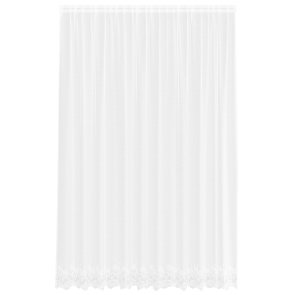 Cortina de Renda com cortinas Floral Branco 300 x 280 cm Poliéster M 2