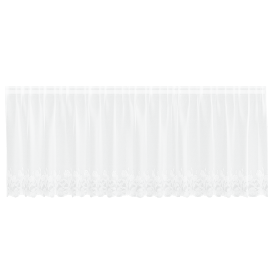 Cortina de Renda com cortinas Floral Branco 400 x 80 cm Poliéster H