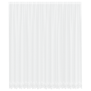 Cortina de Encaje con cortinas Floral Blanco 400 x 260 cm Poliéster H