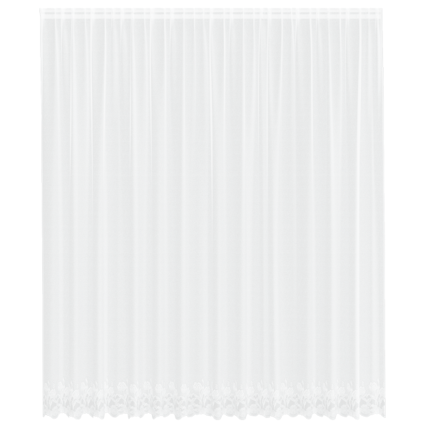 Cortina de Encaje con cortinas Floral Blanco 400 x 300 cm Poliéster M 2