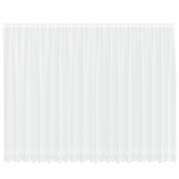 Cortina de Encaje con cortinas Floral Blanco 500 x 200 cm Poliéster M 2