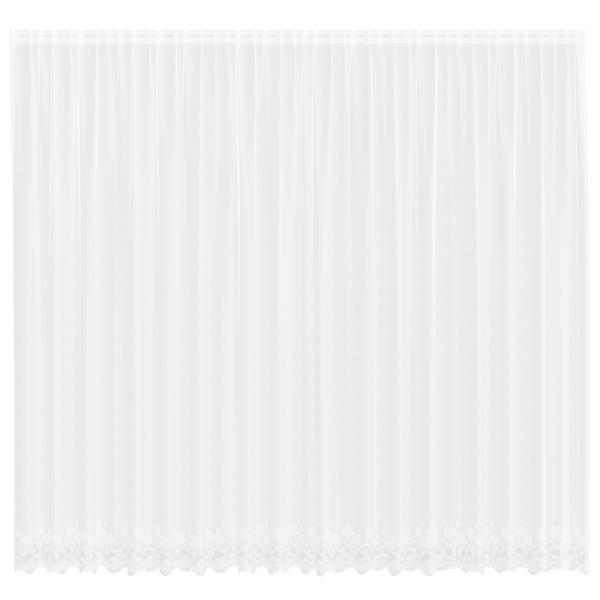 Cortina de Renda com cortinas Floral Branco 500 x 280 cm Poliéster M 2