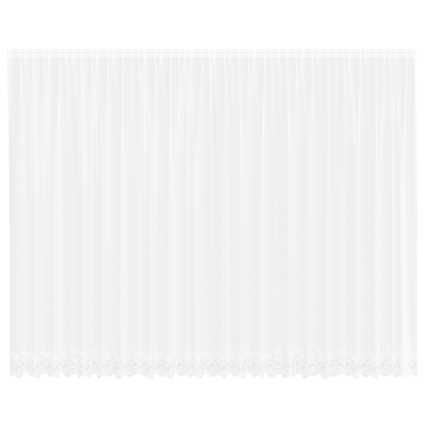 Cortina de Encaje con cortinas Floral Blanco 600 x 260 cm Poliéster M 2