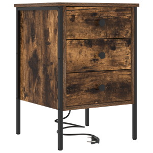 Armário de Cabeceira com gaveta Carvalho fumado 42 x 41 x 61 cm H