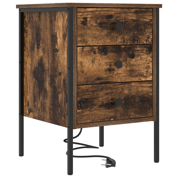 Armário de Cabeceira com gaveta Carvalho fumado 42 x 41 x 61 cm M 2