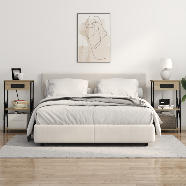 Armario de Noche con estante Roble Sonoma 41 x 31 x 76 cm M 4