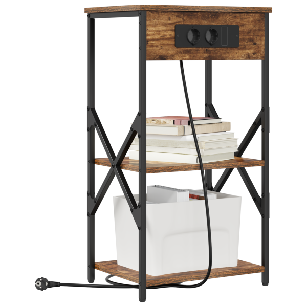 Armário de Cabeceira Carvalho fumado 41 x 31 x 76 cm M 3