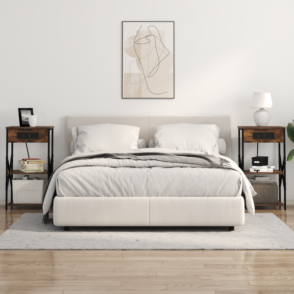 Armario de Noche con estante Roble ahumado 41 x 31 x 76 cm M 4