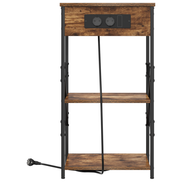 Armario de Noche con estante Roble ahumado 41 x 31 x 76 cm M 5