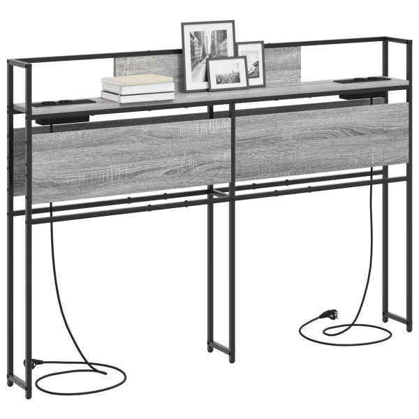 Cabecera de almacenamiento con cabecera Gris sonoma 135 cm M 3