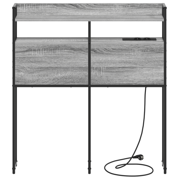 Cabeceira de armazenamento Cinza sonoma 80 cm M 5