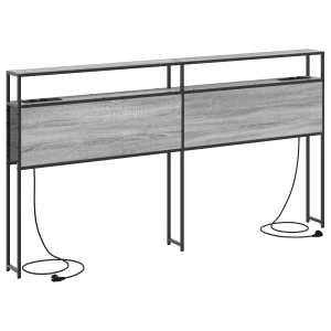 Cabeceira de armazenamento com cabeceira Cinza sonoma 200 cm H