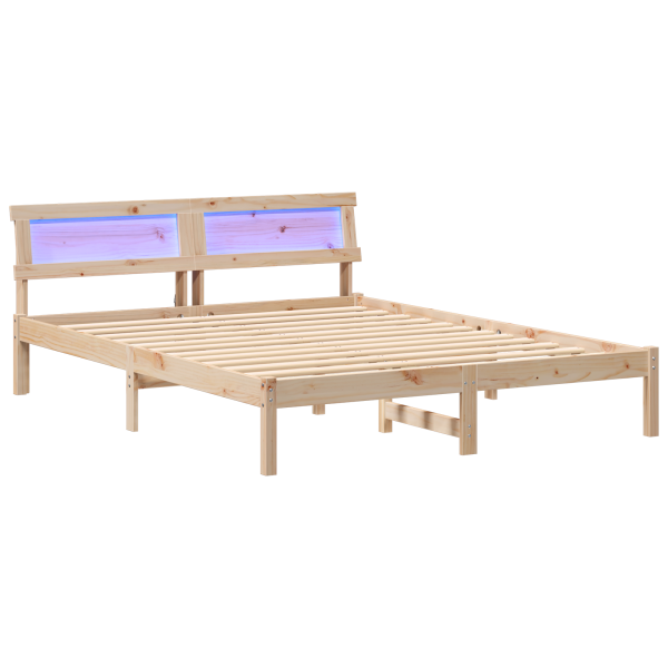 Estructura de cama Marrón 160 x 200 cm Madera de pino sólido M 2