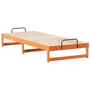 Estructura de cama con asas de transporte Marrón 100 x 220 cm H