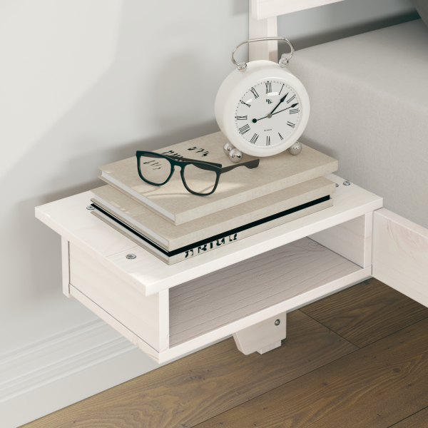 Marco de cama con mesitas de noche Blanco 140 x 190 cm M 5