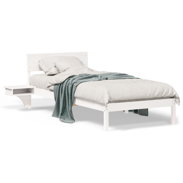 Marco de cama con mesitas de noche Blanco 90 x 190 cm M 4