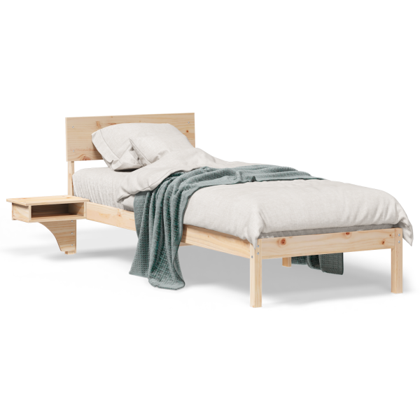 Marco de cama con mesitas de noche Marrón 75 x 190 cm M 4