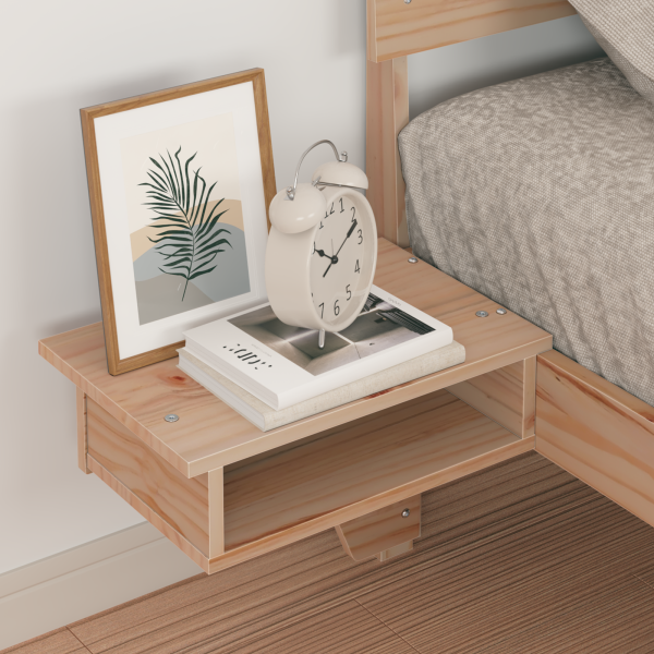 Estrutura de cama com mesas de cabeceira Castanho 75 x 190 cm M 5