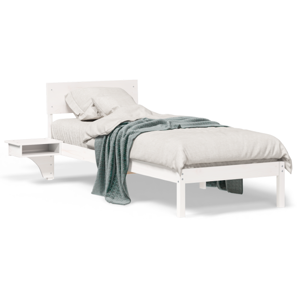 Marco de cama con mesitas de noche Blanco 75 x 190 cm M 4