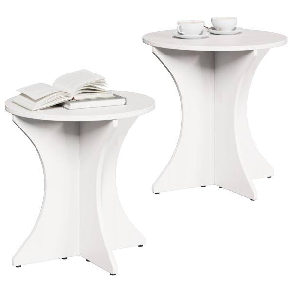 Conjunto de Mesas de Café 2 pcs Blanco 46 x 46 x 47 cm M 3