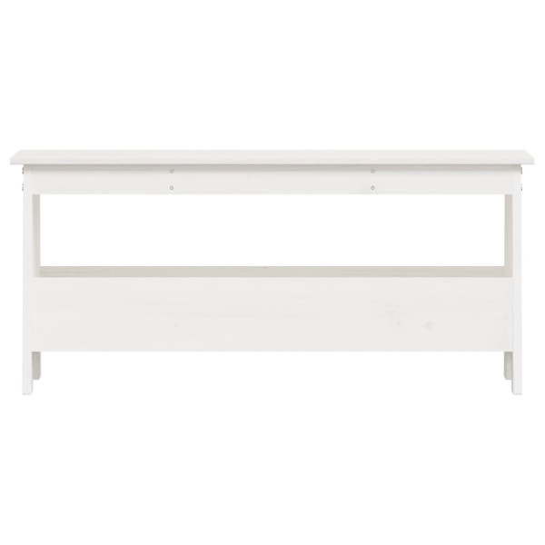 Banco de recibidor madera maciza de pino blanco 100x28x45 cm M 4
