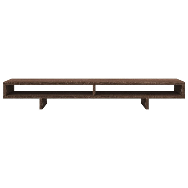Soporte de pantalla madera ingeniería marrón roble 100x27x15 cm M 4