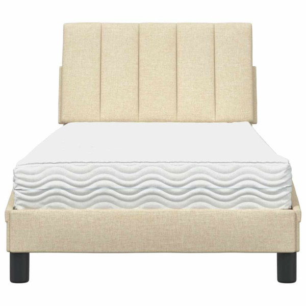 Cama com colchão 90x190 cm tecido cor creme M 5