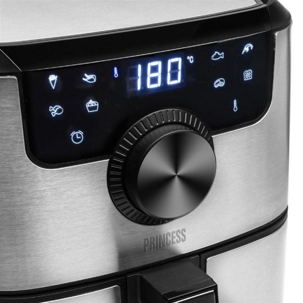 Freidora de aire Princess digital deluxe 182033 4.5L plata M 4