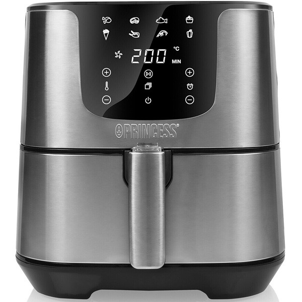 Freidora de aire Princess  Deluxe digital XXL 183312 5.5L plata D