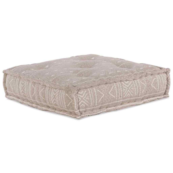 Sofá Pouffe Modular de 2 Lugares em Tecido Marrom Claro M 3