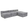 Sofá modular tipo puff 4 plazas convertible tela gris claro 1