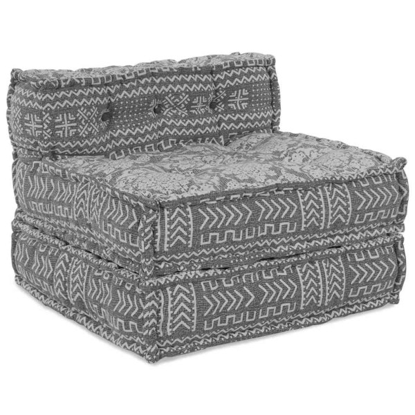 Sofá modular tipo puff 4 plazas convertible tela gris claro M 3