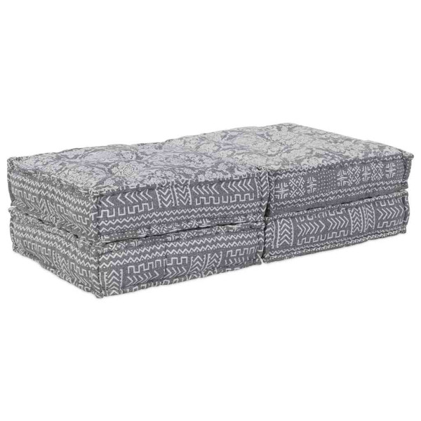 Sofá modular tipo puff 2 plazas convertible tela gris claro D