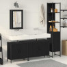 Conjunto de Muebles de Baño de 4 Piezas en Negro Roble de Madera Sintética 1