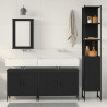 Conjunto de Muebles de Baño de 4 Piezas en Negro Roble de Madera Sintética 4