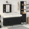 Conjunto de Muebles de Baño de 4 Piezas en Madera de Roble Negro 1
