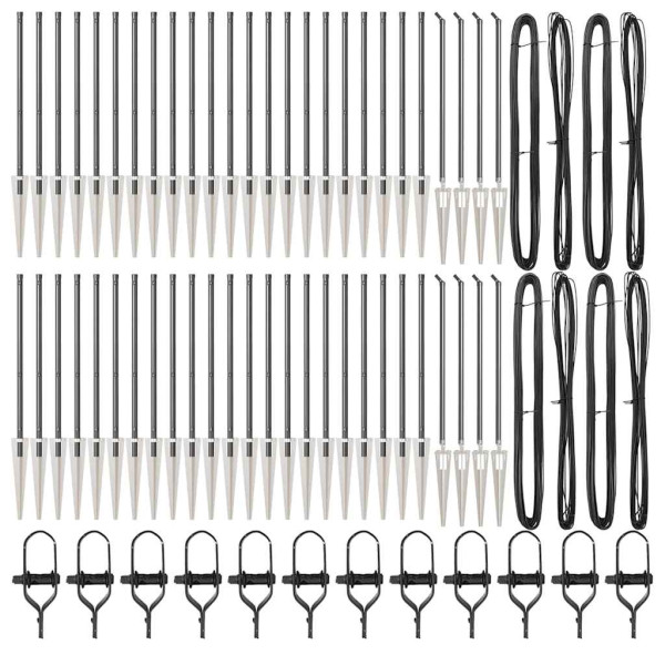 Postes de Cerca  com Ponta 52 pcs Ø32 mm 100 cm Aço Galvanizado M 3