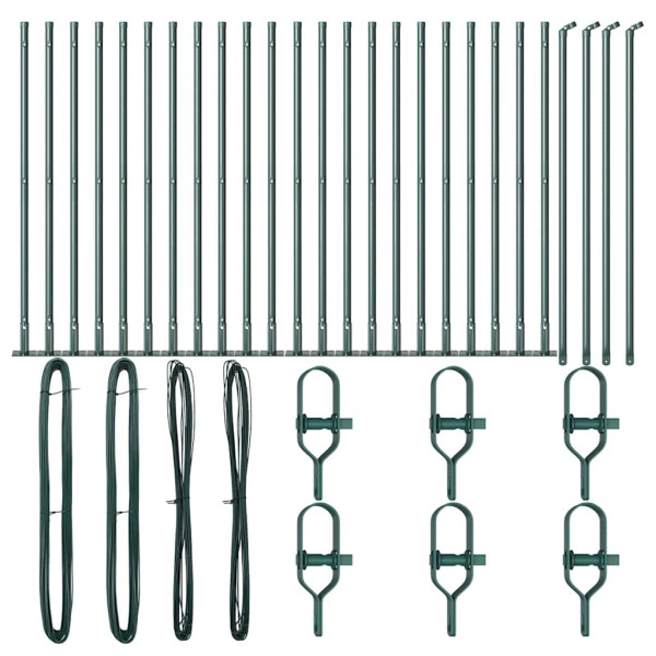 poste de cerca con placas base 26 pcs Ø32mm 70cm acero galvanizado M 3