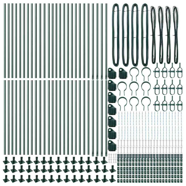 Postes de Cerca con Placas de Base 52 pcs Ø32mm 70cm Acero Galvanizado M 4