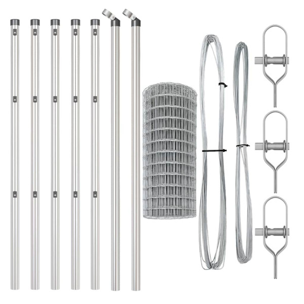 Cerca com Postes Cinzeto 0.4 x 25 m M 4