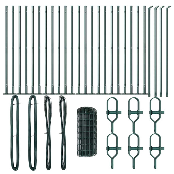 Cerca Euro com 13 Posts Flangeados 0.6x50 m Aço Galvanizado M 4