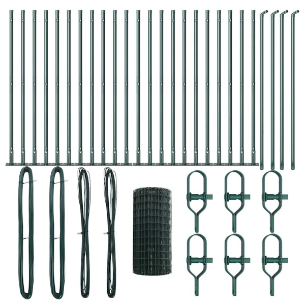 Cerca Euro de con 13 postes flanqueados 0.6x50 m de acero galvanizado M 4