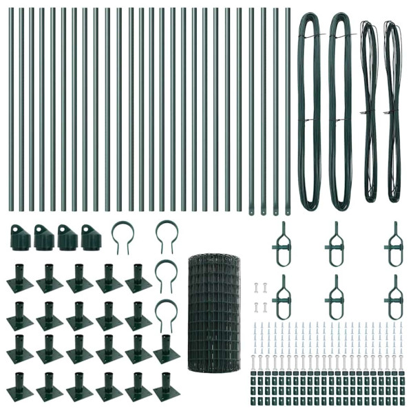 Cerca Euro de con 13 postes flanqueados 0.6x50 m de acero galvanizado M 5