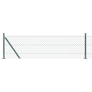 Juego de postes de cerca Plateado 25 x 0.6 m Acero Galvanizado H