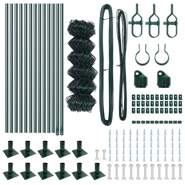 Conjunto de Postes de Cerca Prateado 25 x 0.6 m M 5