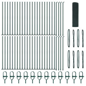 Cerca de Fio Welded com 13 Postes Flangeados Verde 0.6x100 m Aço H