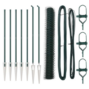 Cerca com Postes Verde 1 x 10 m Aço revestido de PVC H